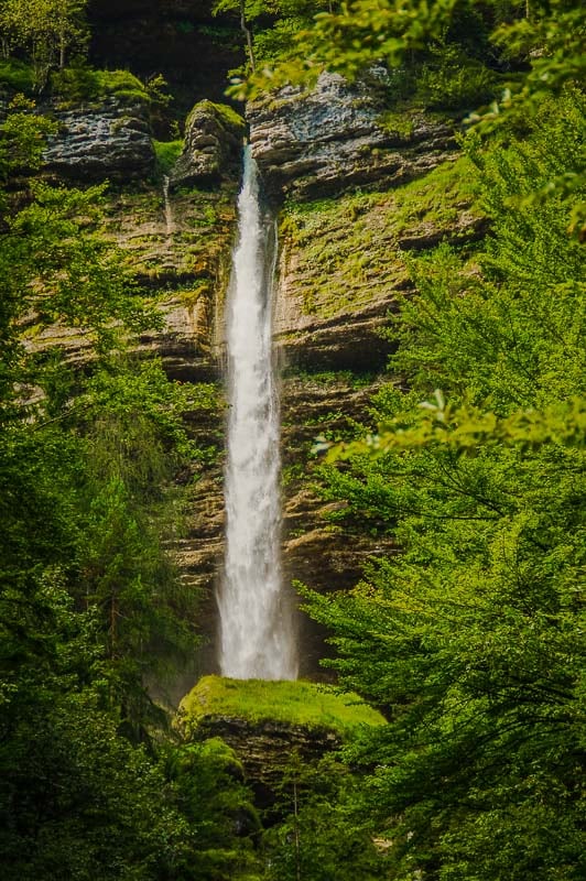 A beautiful waterfall in Triglav National Park.