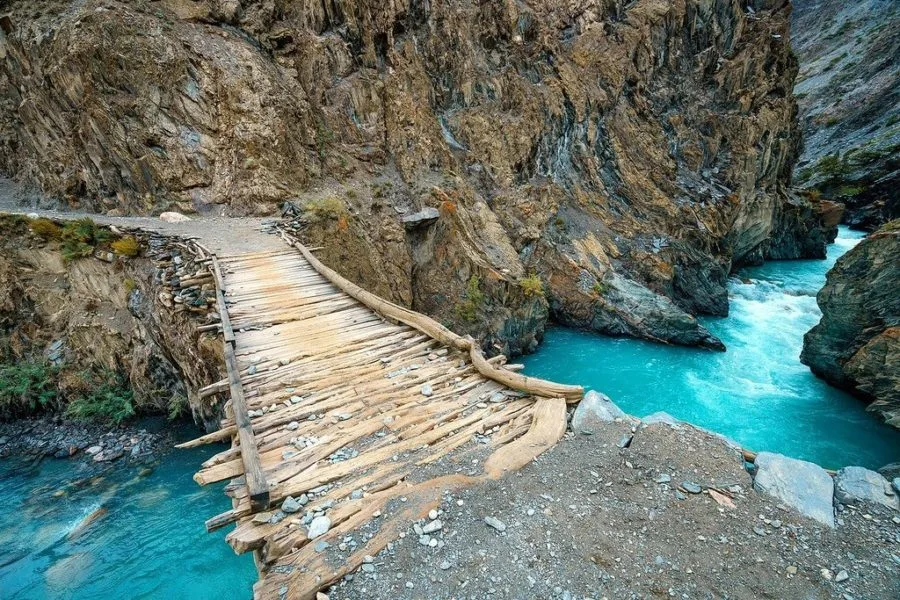 Footbridge in Wakhan Corridor